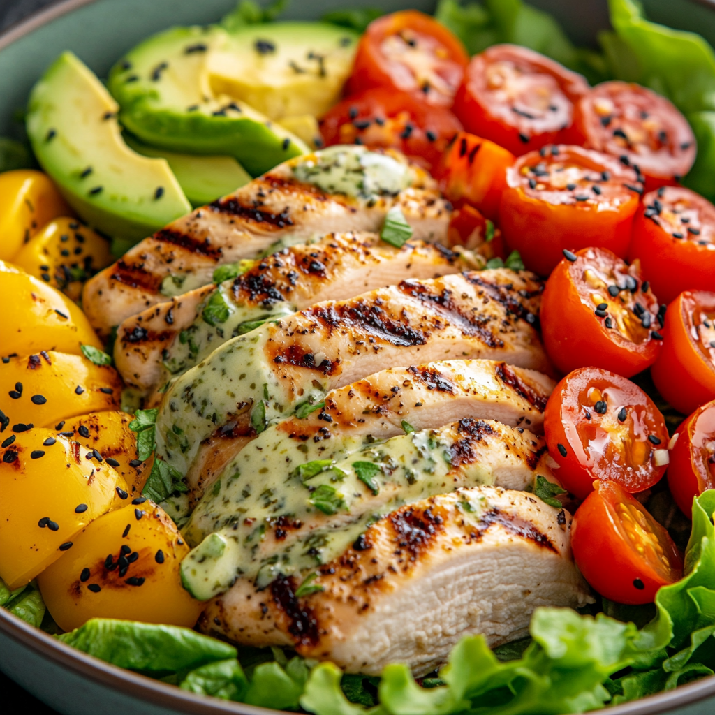 Grilled Chicken & Avocado Salad Bowl