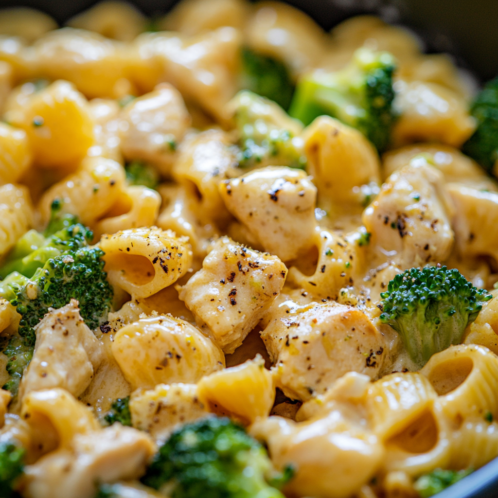 Broccoli Cheddar Mac and Cheese with Chicken