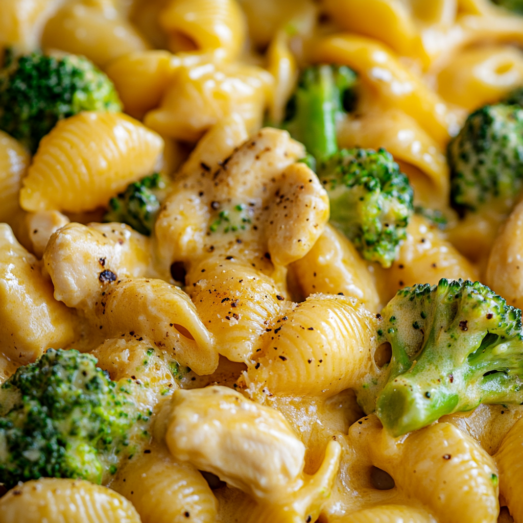 Broccoli Cheddar Mac and Cheese with Chicken