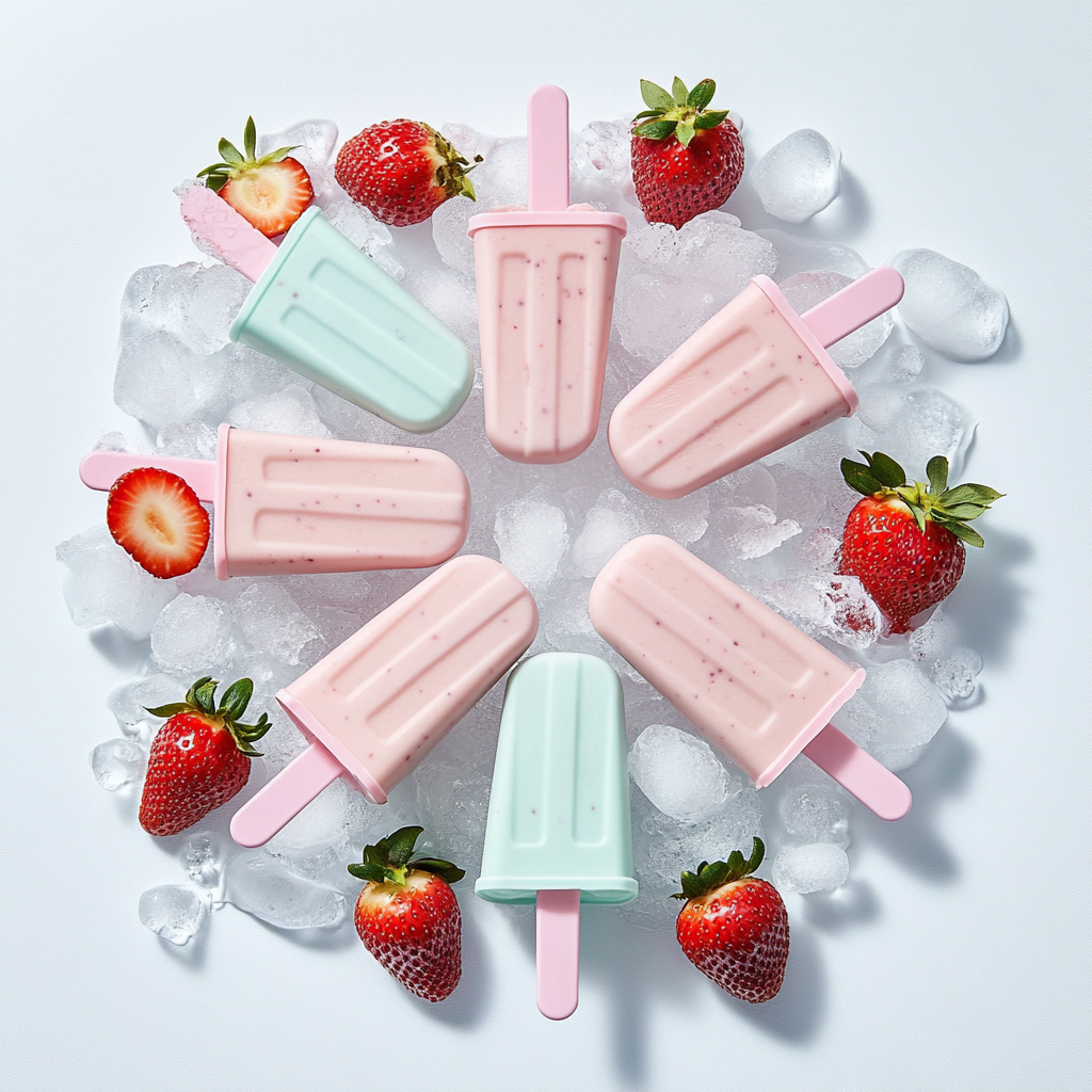 Strawberry Popsicles for Kids