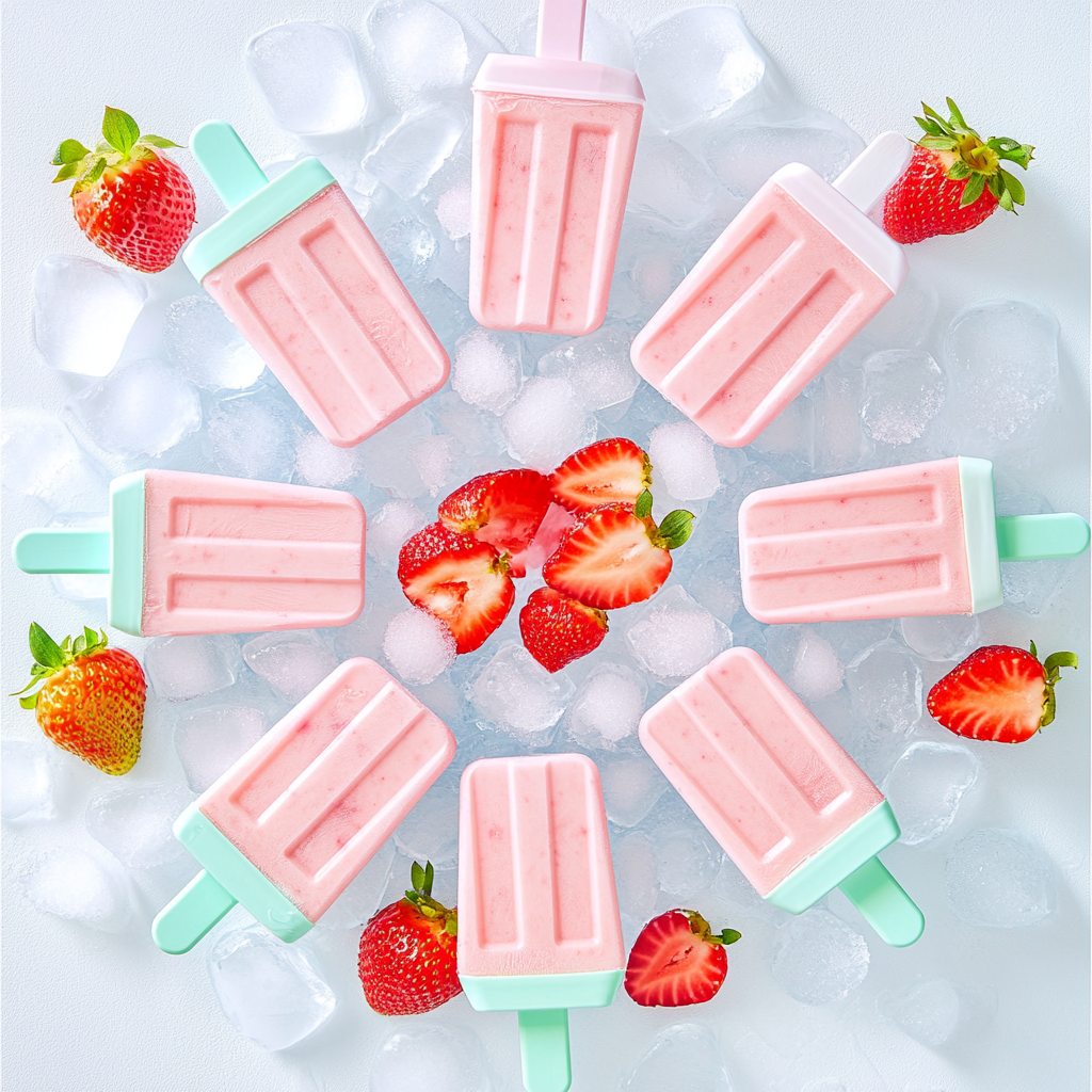 Strawberry Popsicles for Kids
