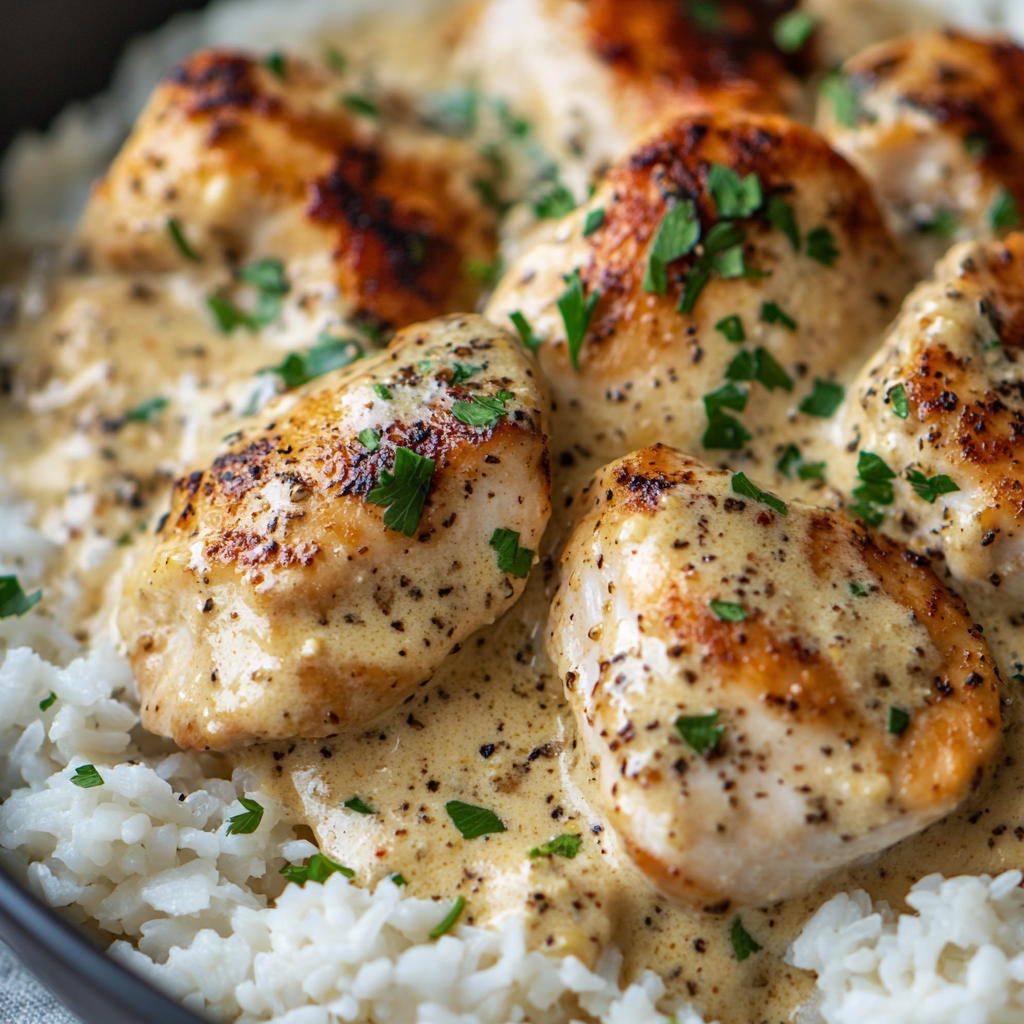 Creamy Smothered Chicken and Rice