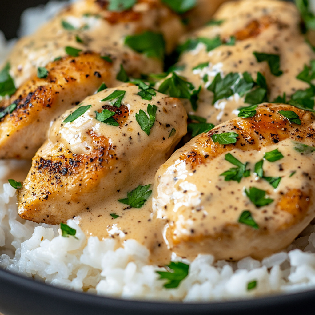 Creamy Smothered Chicken and Rice