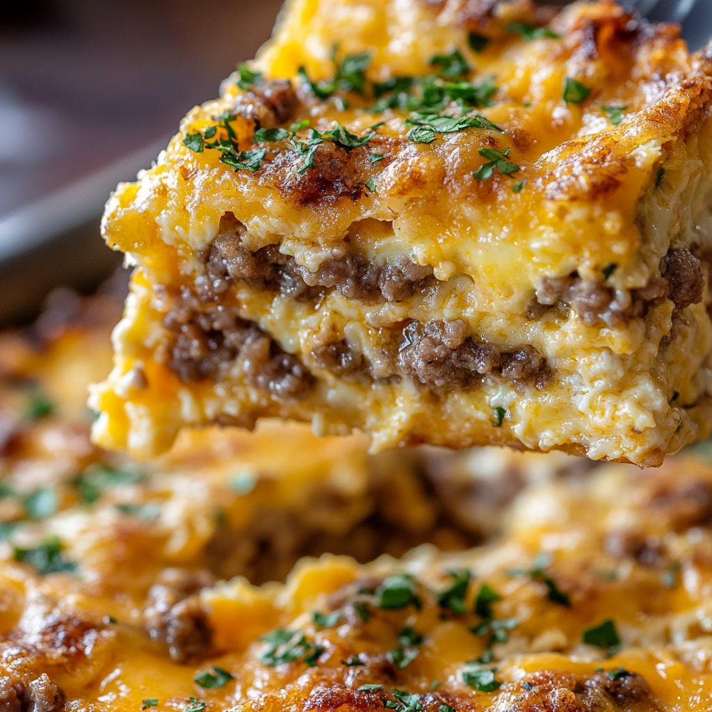Savory Breakfast Sausage and Cheese Casserole Recipe