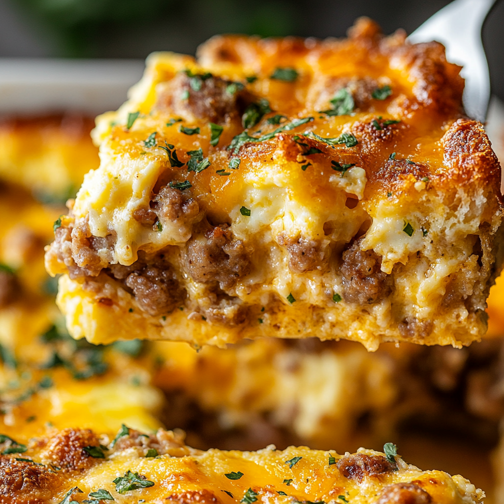Savory Breakfast Sausage and Cheese Casserole Recipe