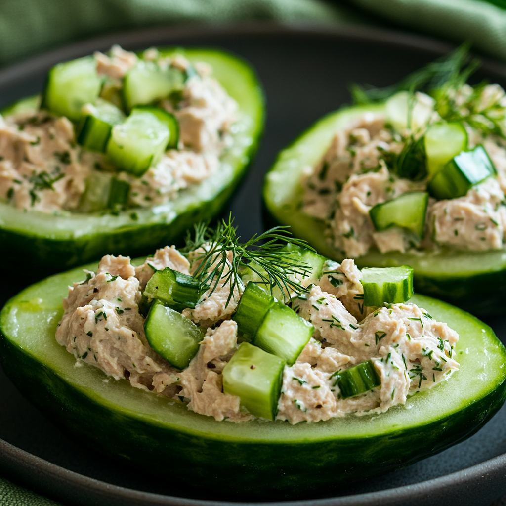Tuna Cucumber Boats