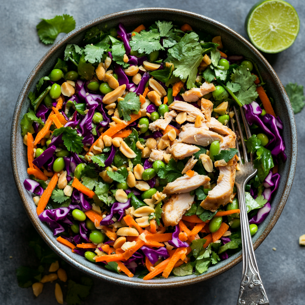 Thai Chicken Salad With Peanut Dressing