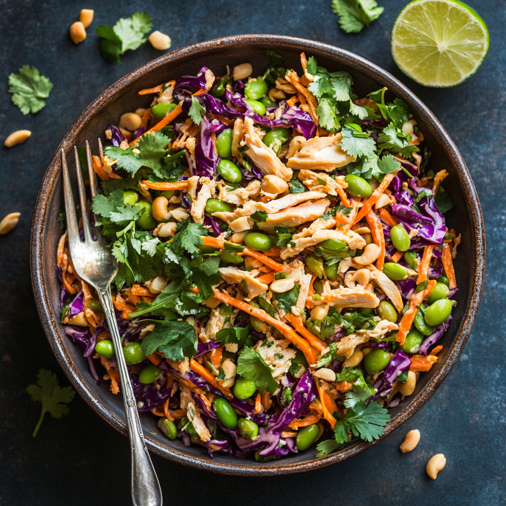 Thai Chicken Salad With Peanut Dressing