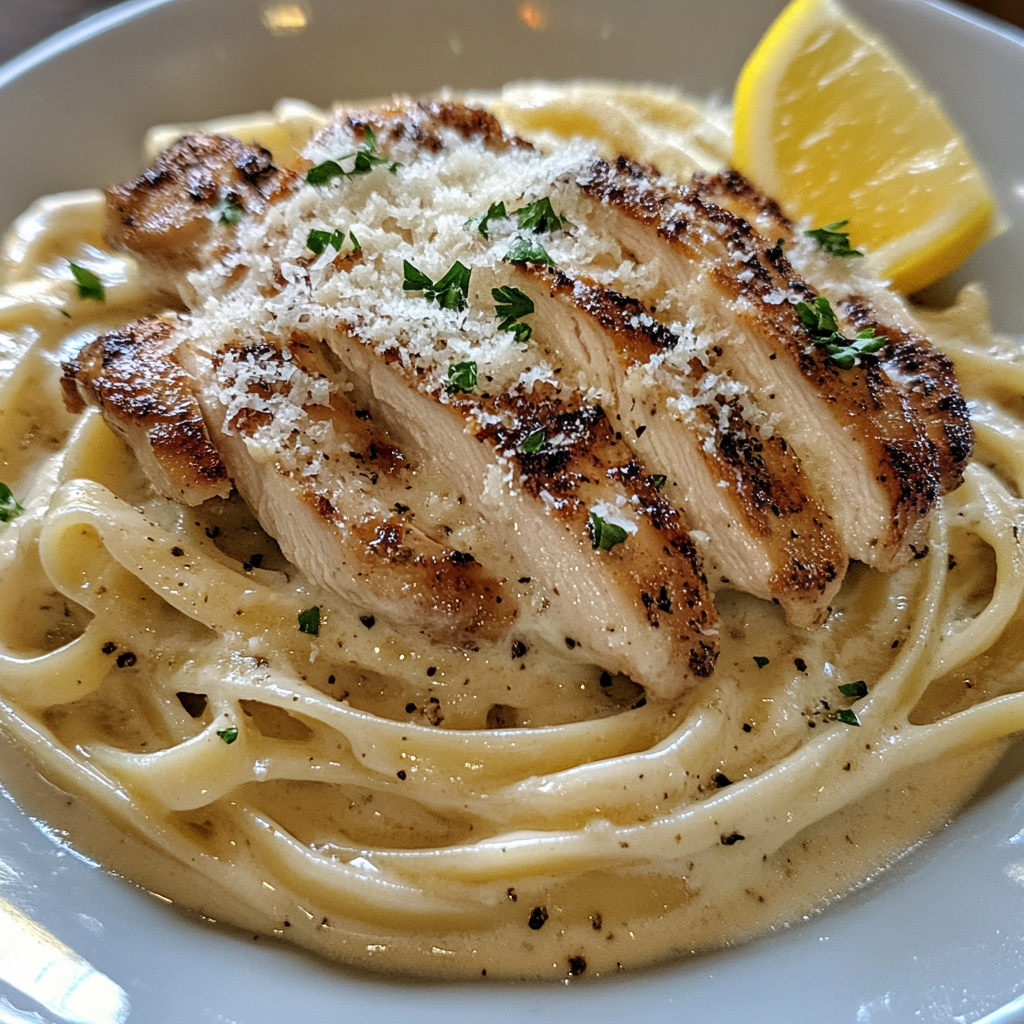 Creamy Lemon Garlic Chicken Pasta
