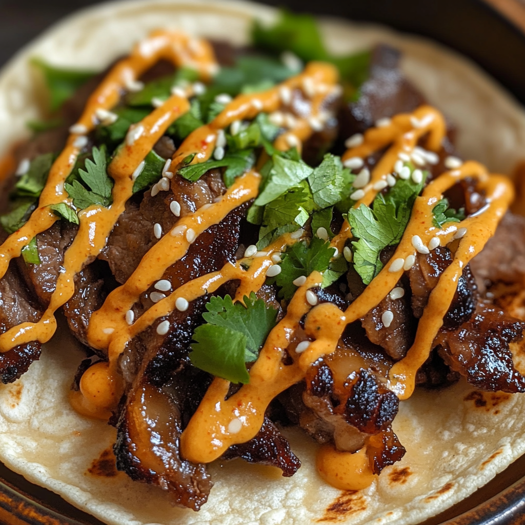 Garlic Butter Honey BBQ Beef Tacos