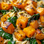 Orzo with Roasted Butternut Squash and Spinach