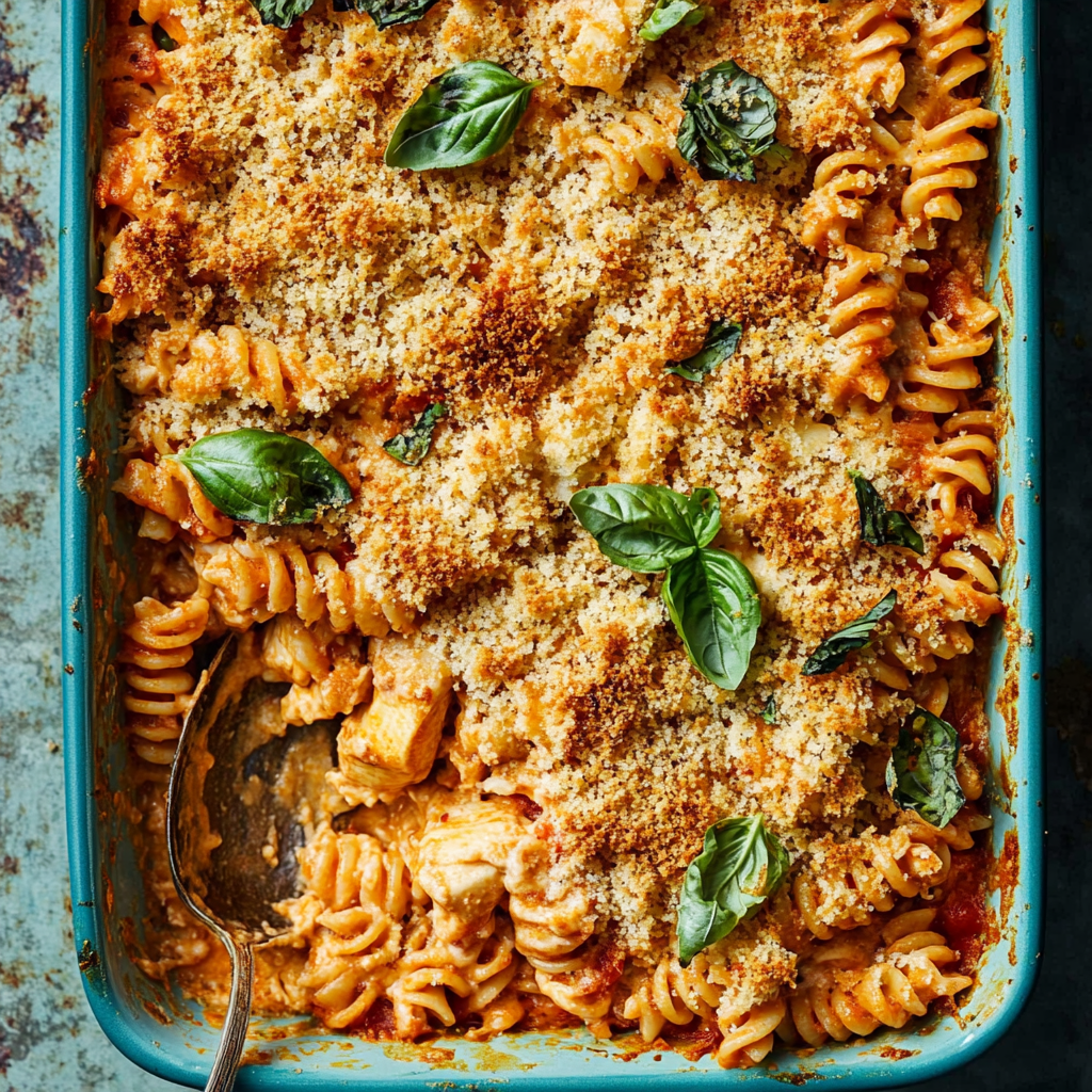 Chicken Parmesan Pasta Casserole