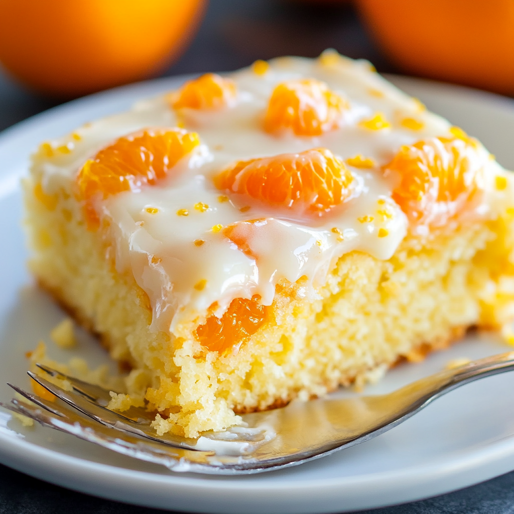 Orange Poke Cake with Honey-Orange Glaze