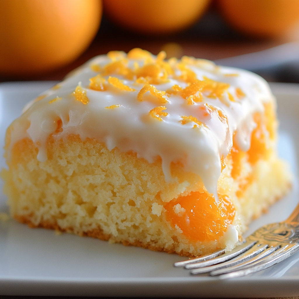 Orange Poke Cake with Honey-Orange Glaze