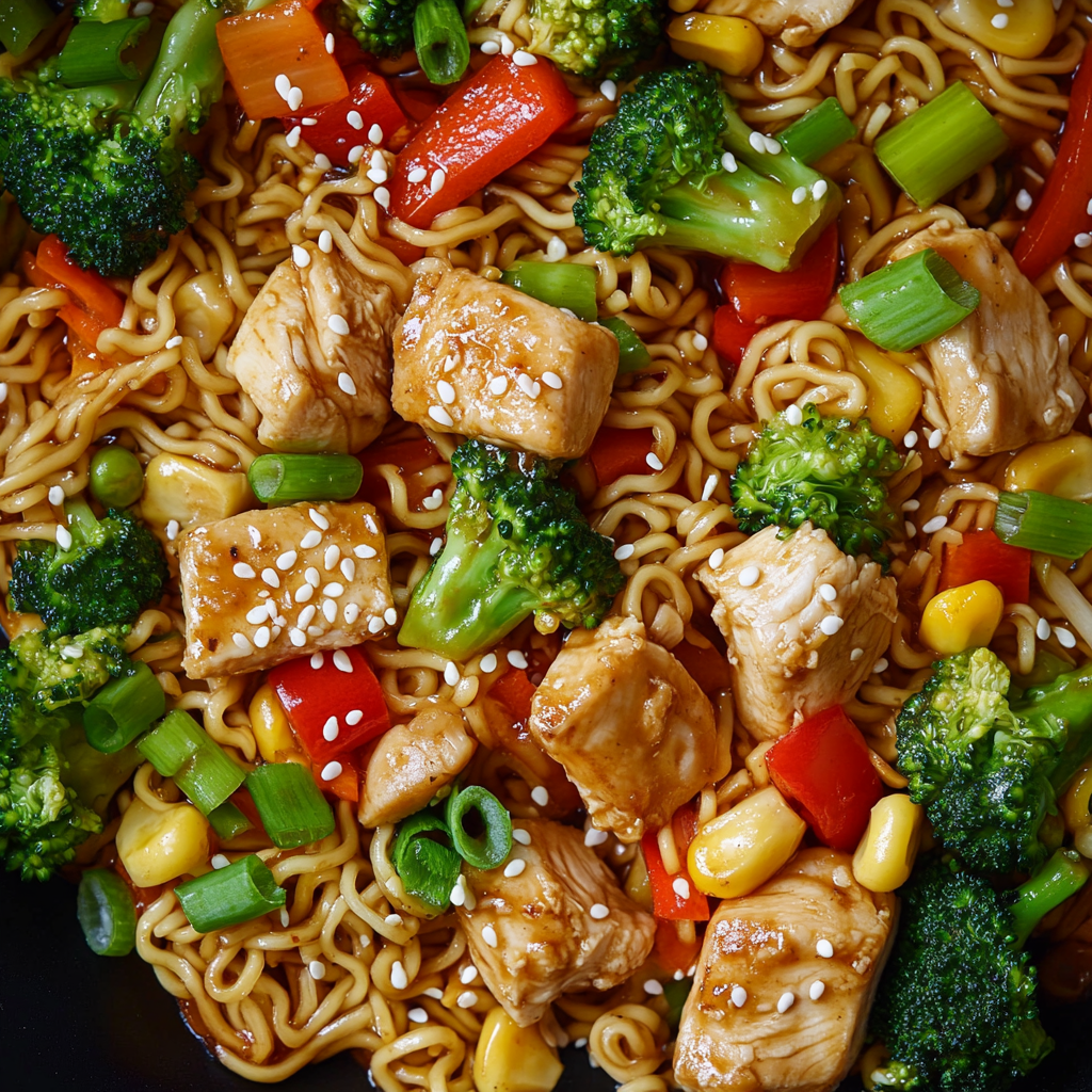 15-Minute Chicken, Vegetable, and Ramen Noodle Stir Fry