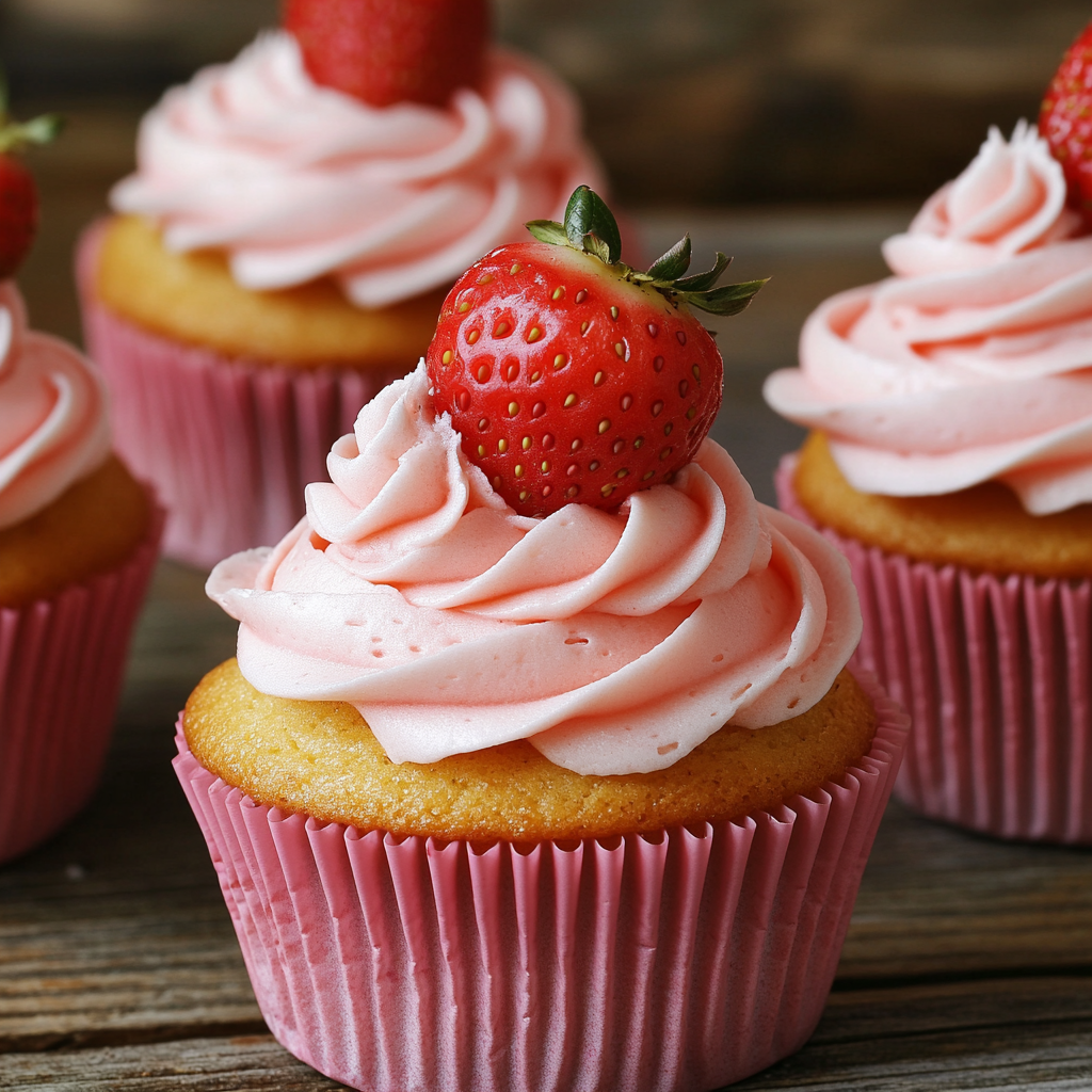 Vegan Strawberry Cupcakes 6 Vegan Strawberry Cupcakes