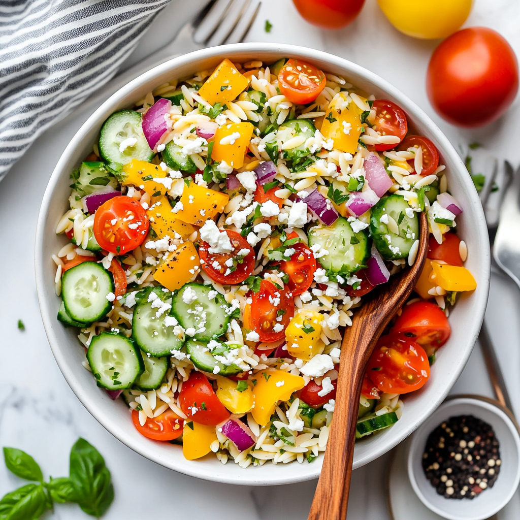 Rainbow Orzo Salad
