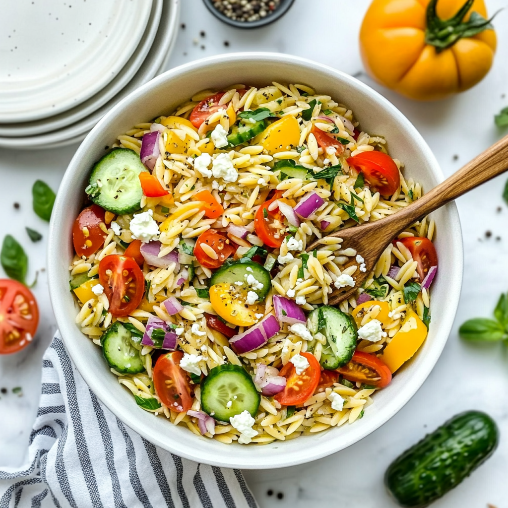 Rainbow Orzo Salad