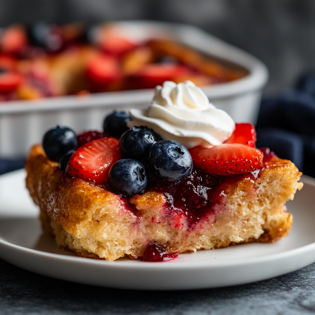 Blueberry Strawberry French Toast Casserole