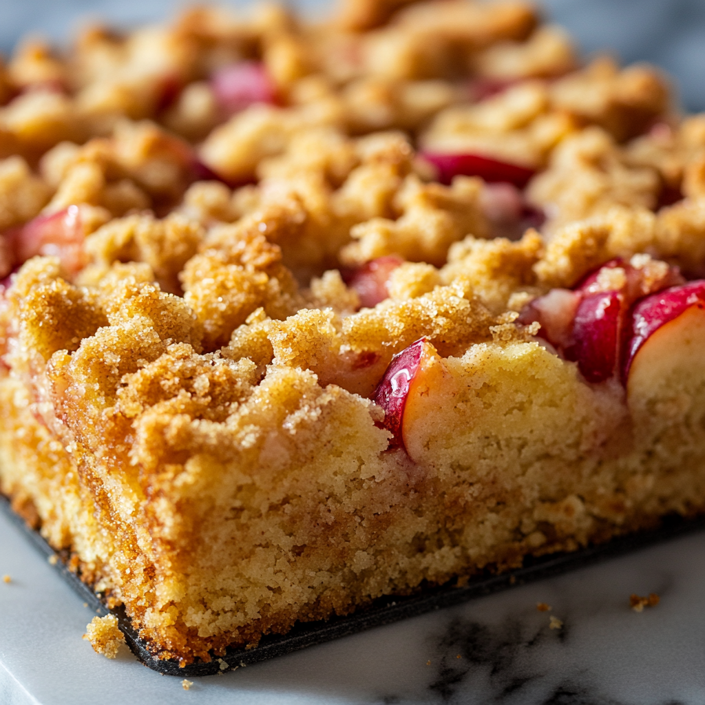 Rhubarb Cake with Vanilla Sauce