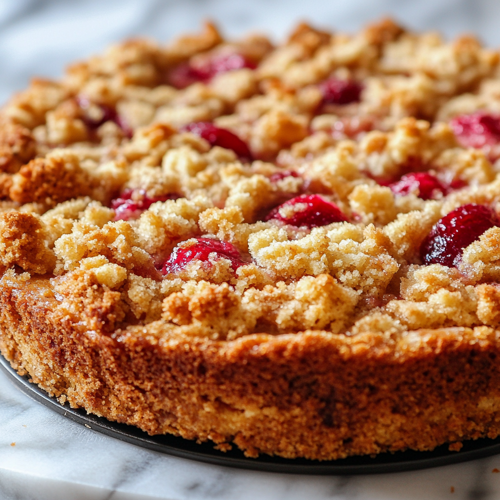 Rhubarb Cake with Vanilla Sauce