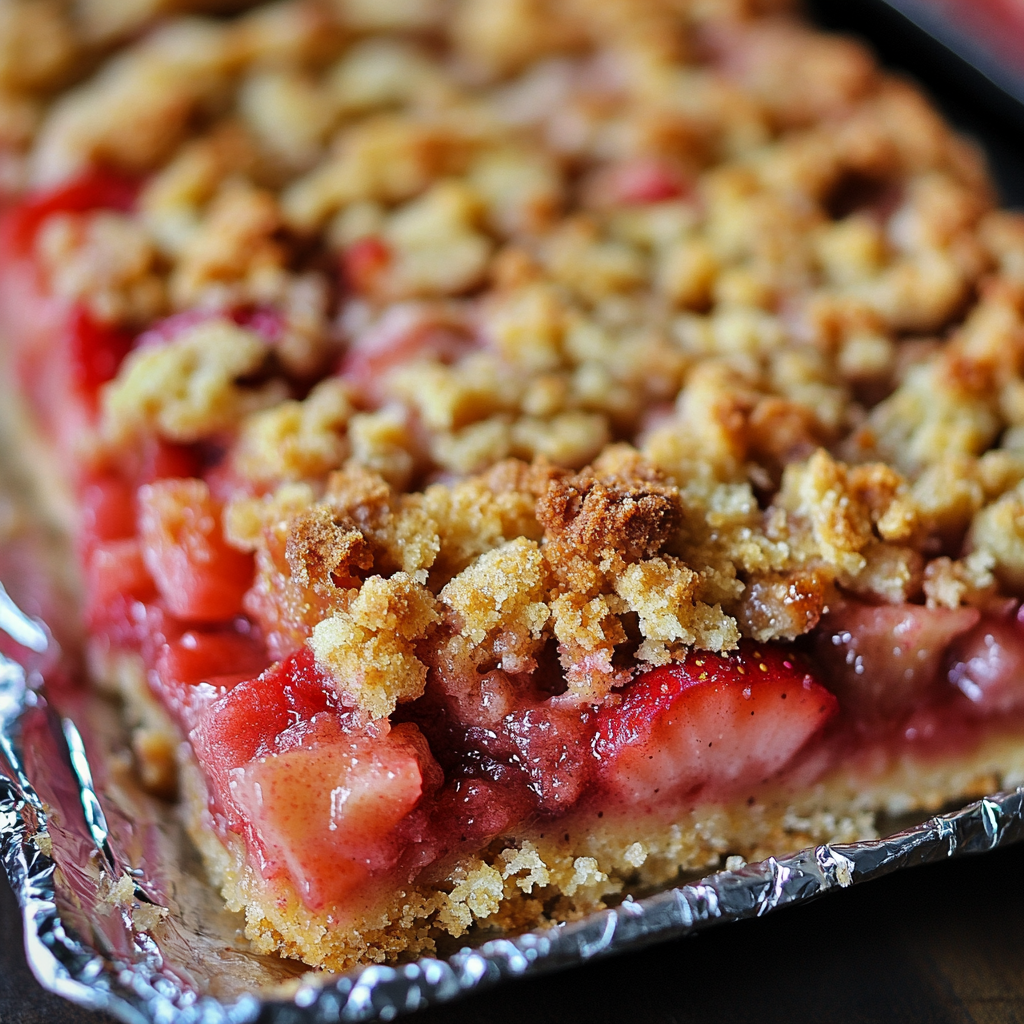 Strawberry Rhubarb Crisp Bars