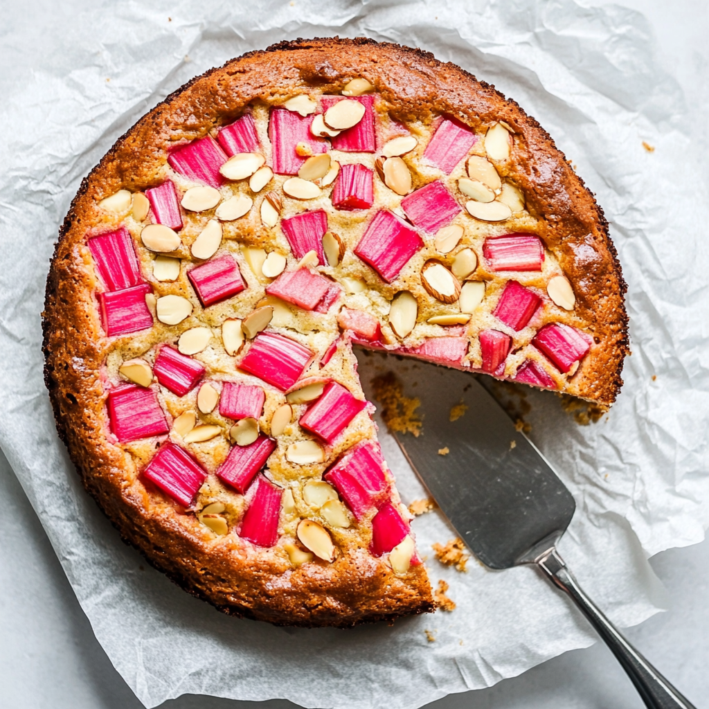Norwegian Rhubarb and Almond Cake