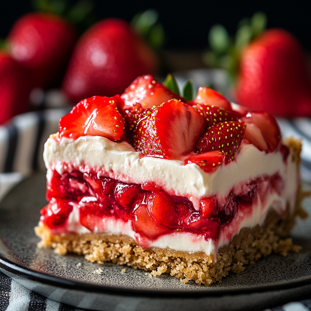 Strawberry Rhubarb Custard Dessert