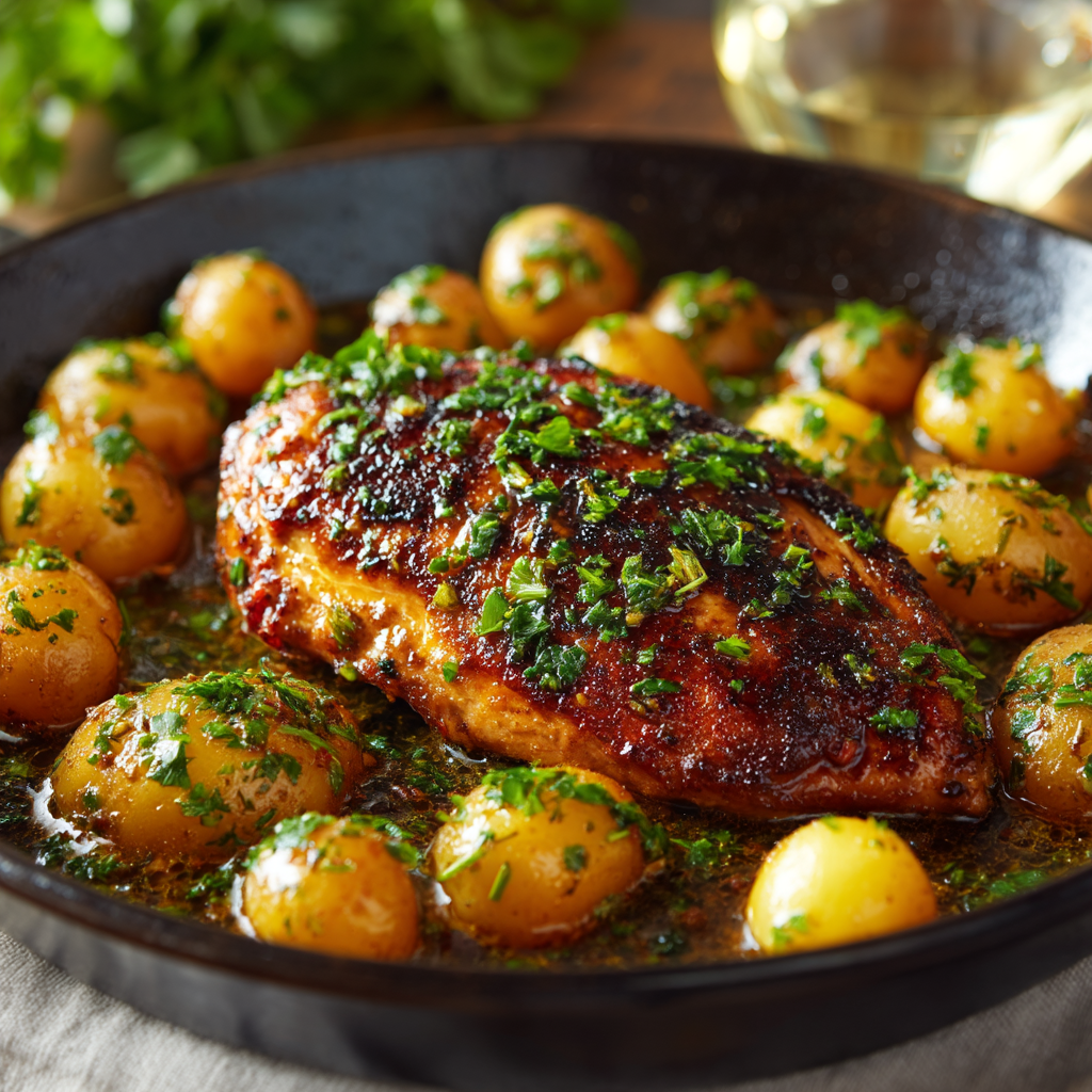 Creamy Garlic Chicken Gnocchi Skillet