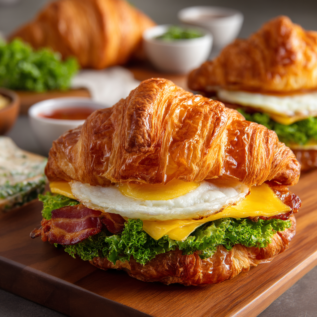 Maple Mustard Croissant Breakfast Sandwich