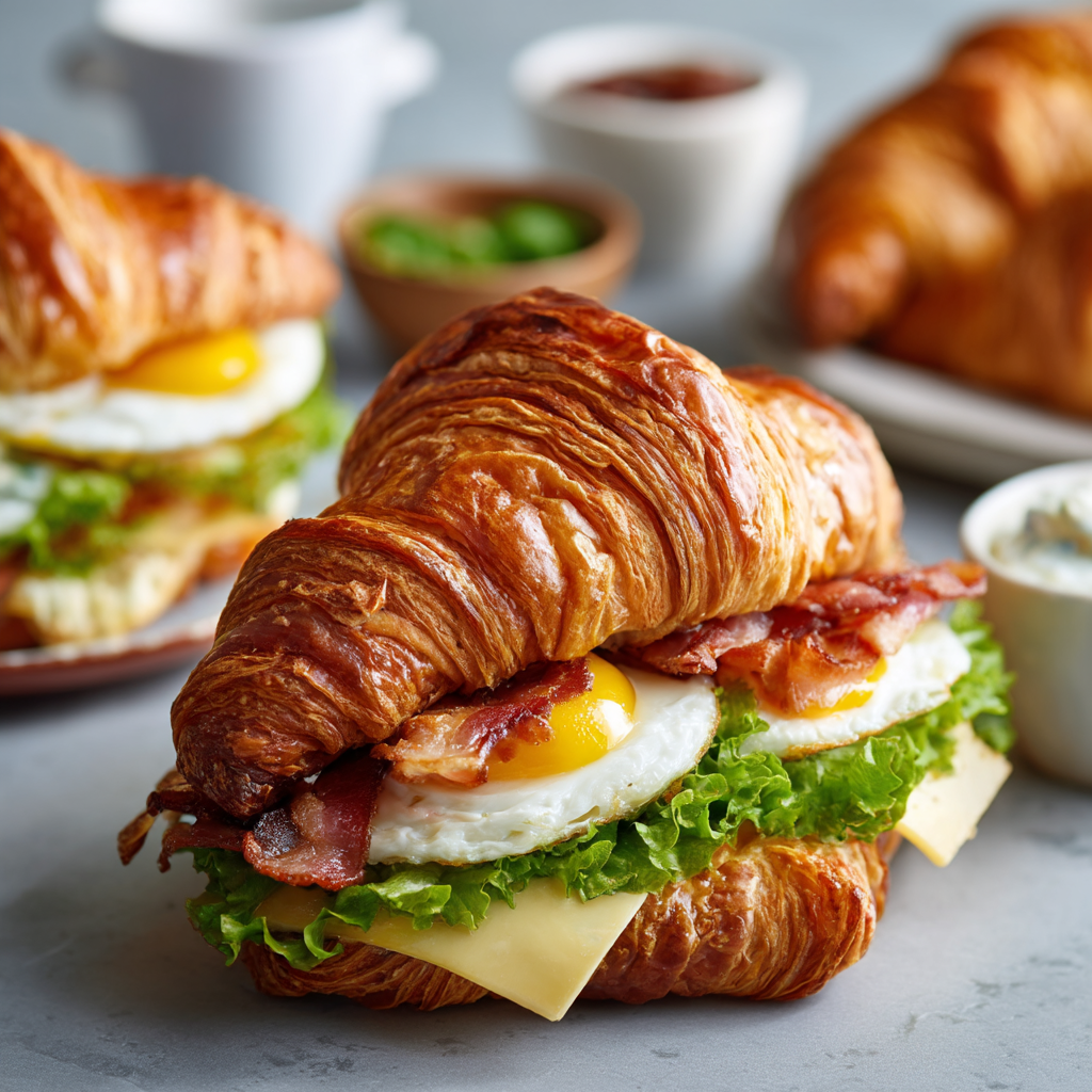 Maple Mustard Croissant Breakfast Sandwich