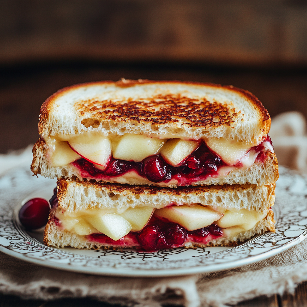 Brie, Apple and Cranberry Grilled Cheese