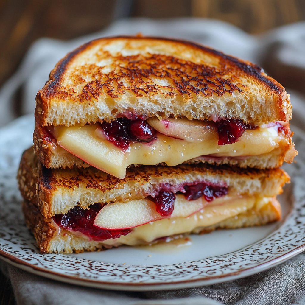 Brie, Apple and Cranberry Grilled Cheese