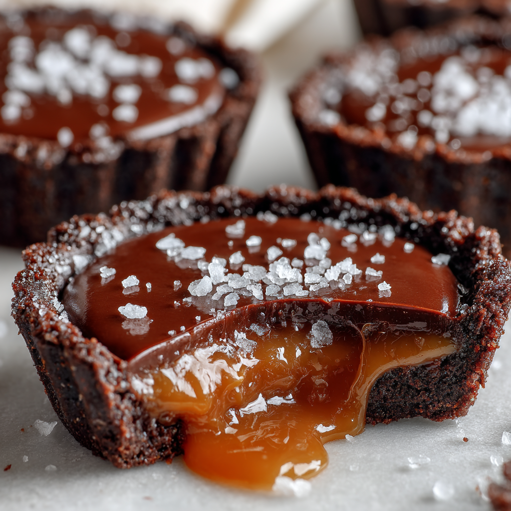 Easy Chocolate Salted Caramel Tarts