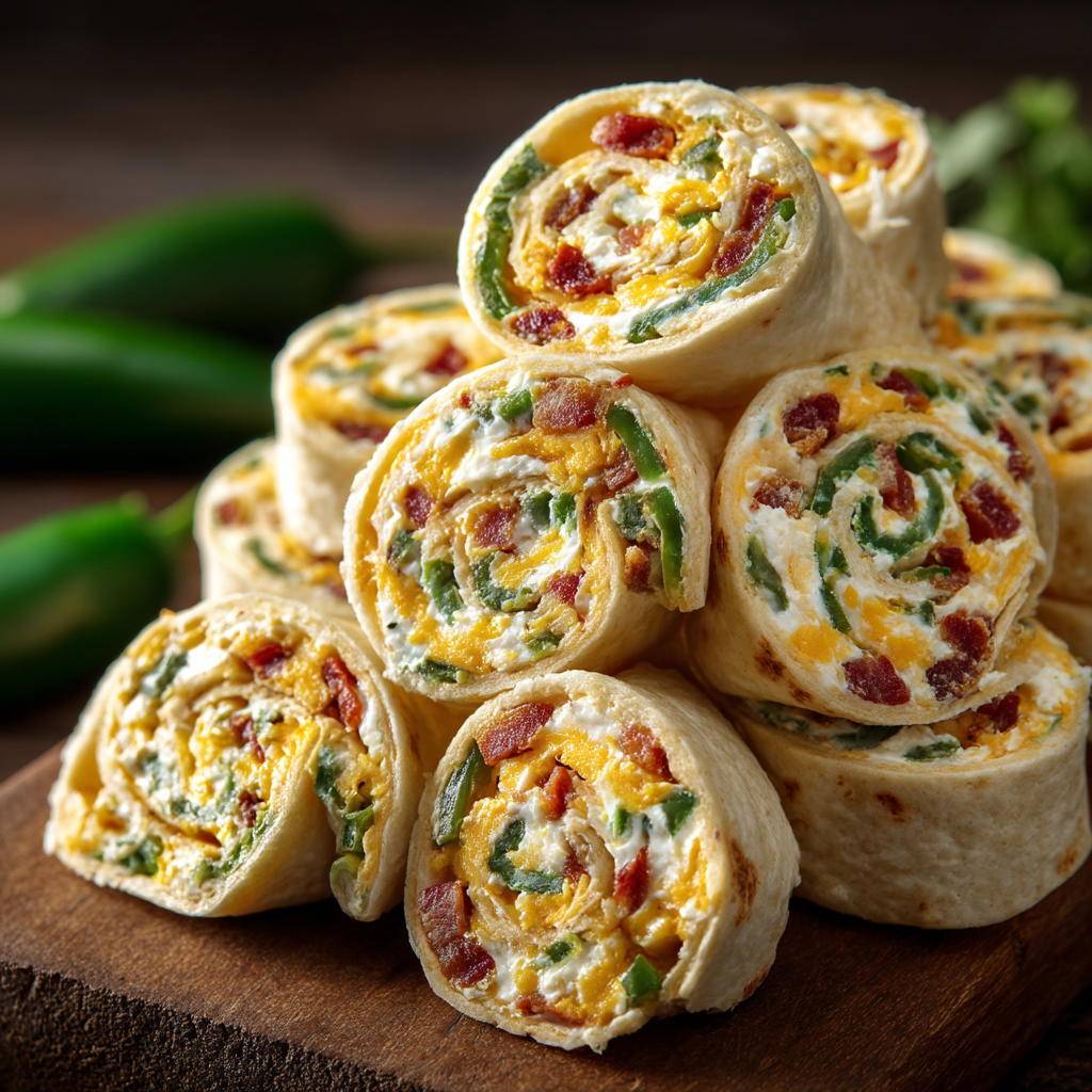 Jalapeno Popper Cream Cheese Pinwheels with Tortillas