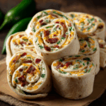 Jalapeno Popper Cream Cheese Pinwheels with Tortillas