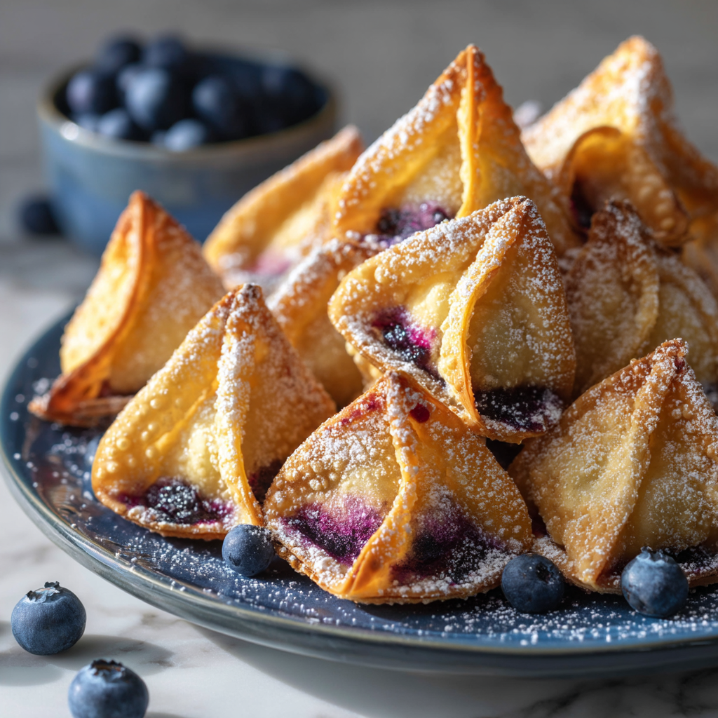 Air Fryer Blueberry Cheesecake Wontons