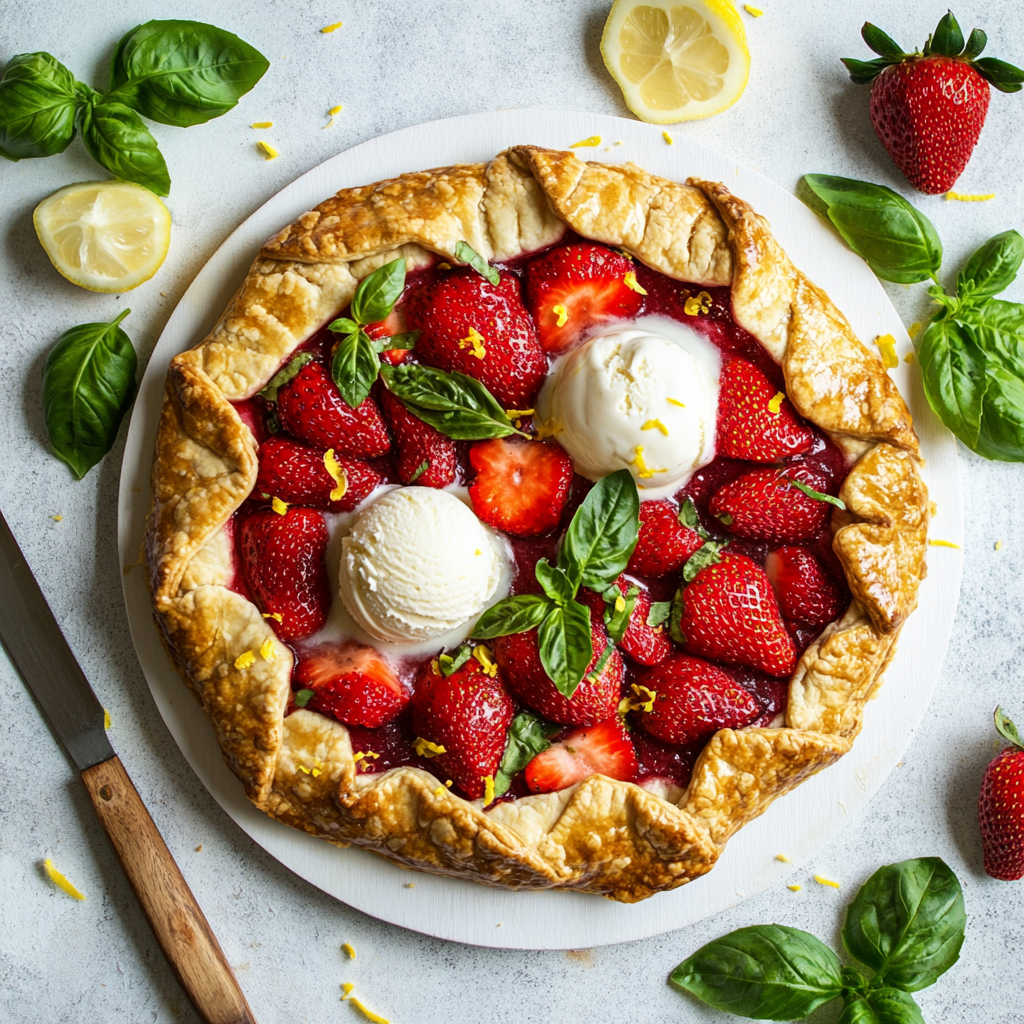 Easy Strawberry Basil Galette
