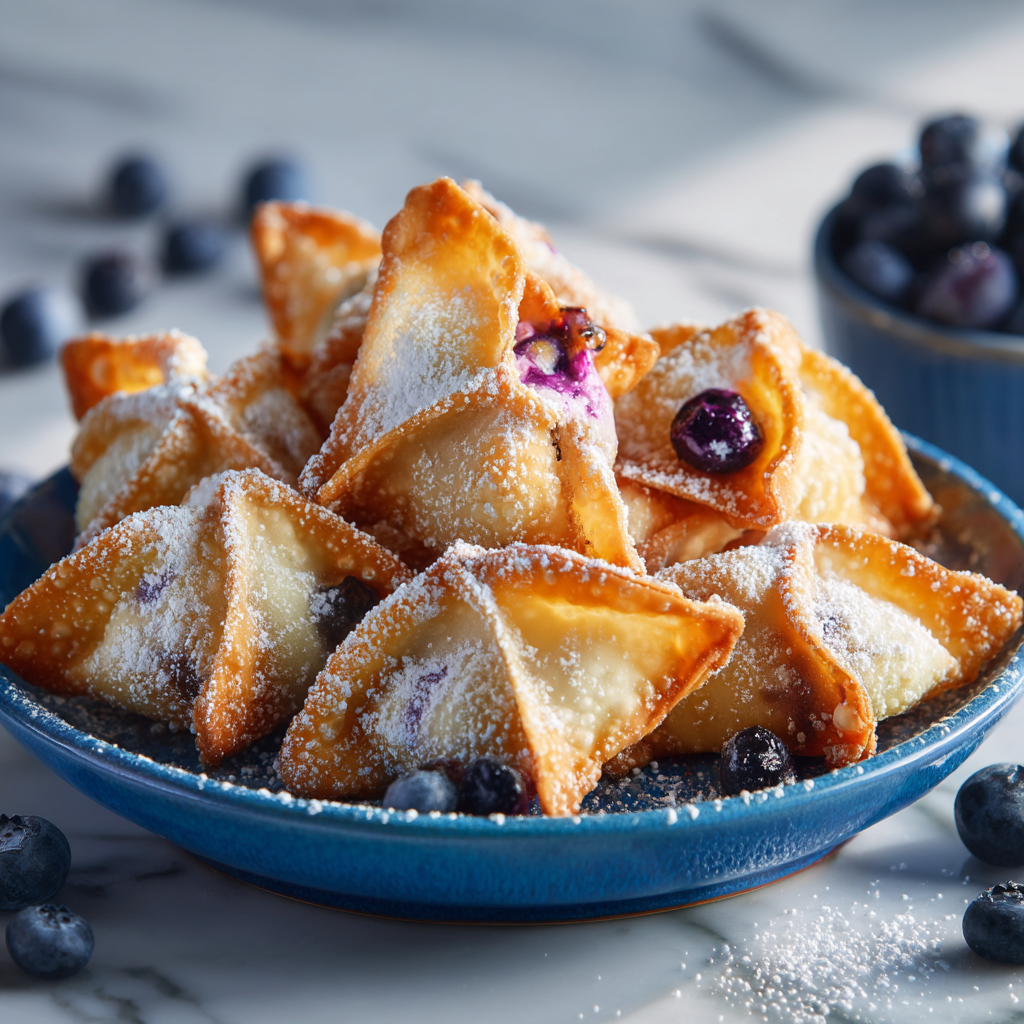 Air Fryer Blueberry Cheesecake Wontons