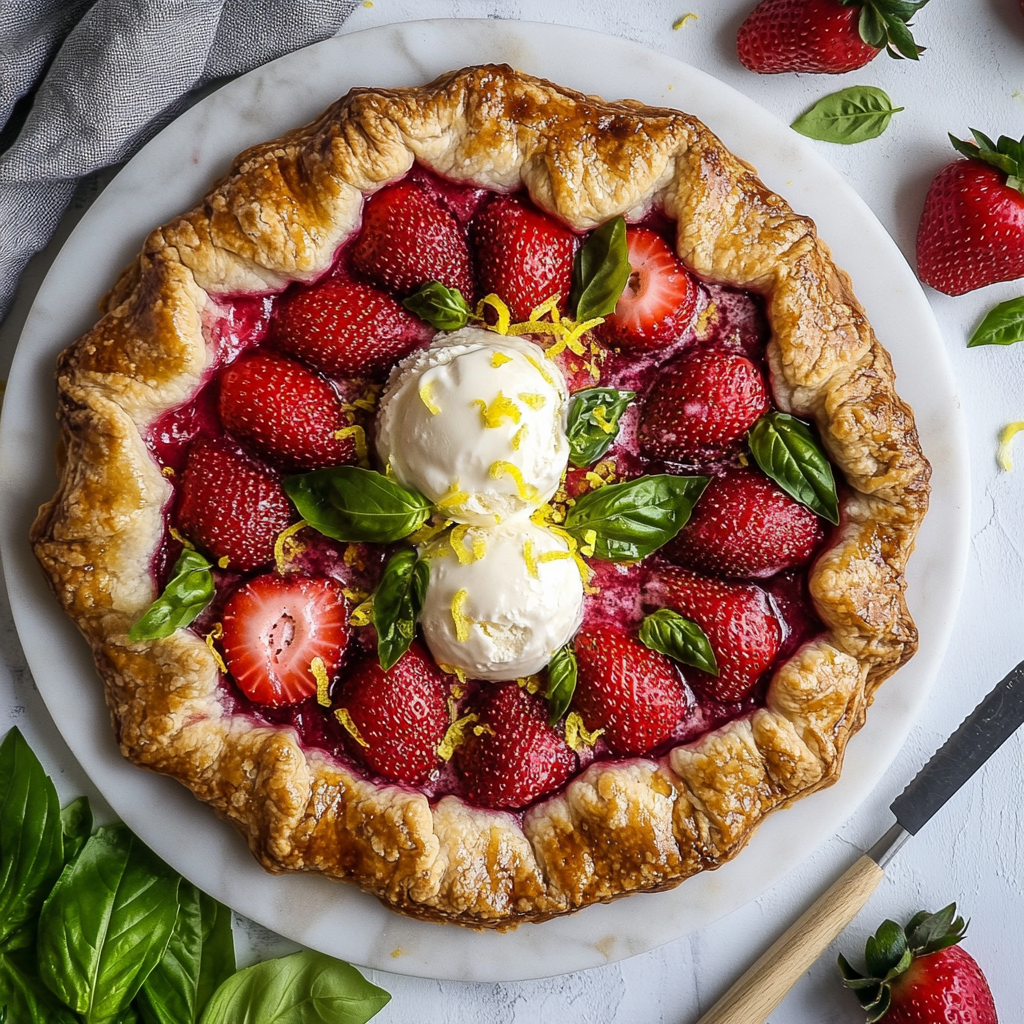 Easy Strawberry Basil Galette