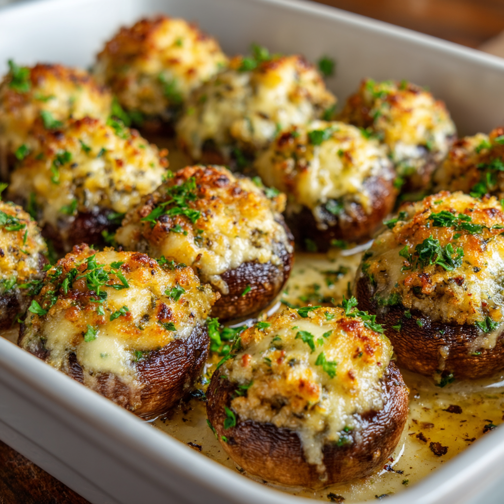 Tasty Olive Garden Stuffed Mushrooms