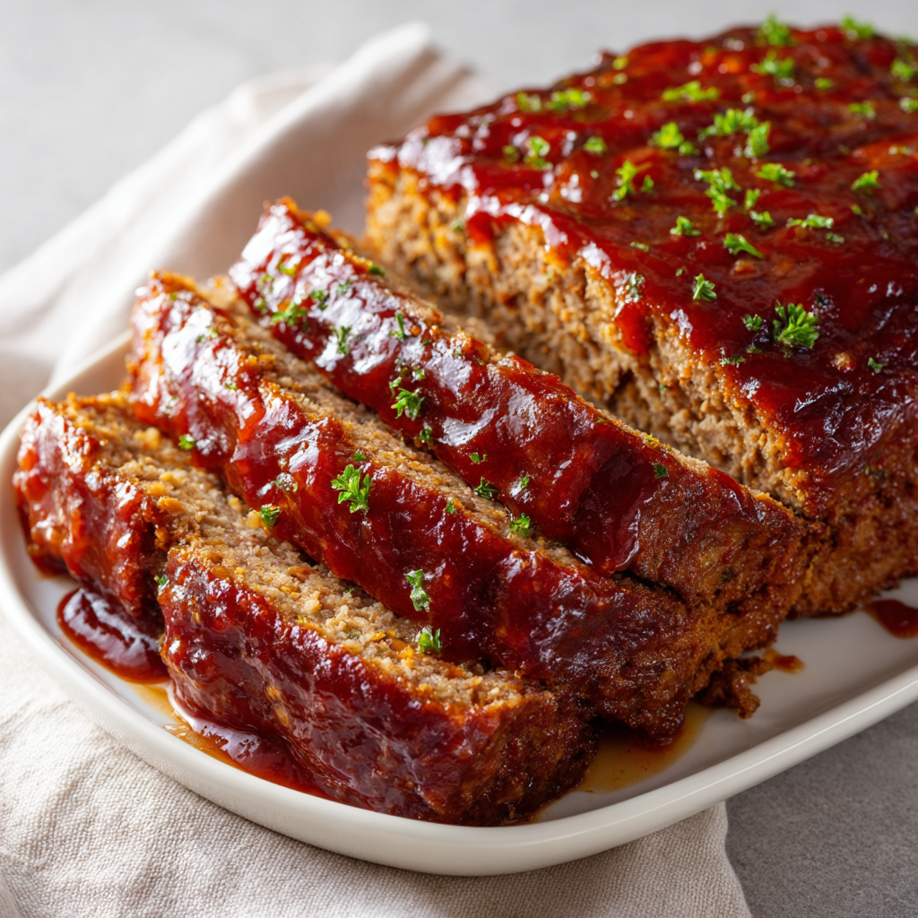 Tasty Meatloaf with Brown Sugar Glaze