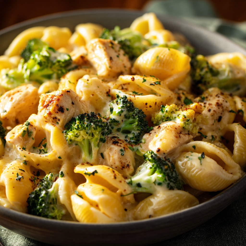 Broccoli Cheddar Mac and Cheese with Chicken