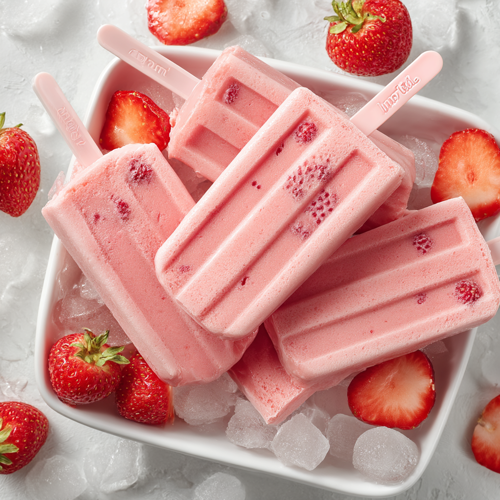 Strawberry Popsicles for Kids