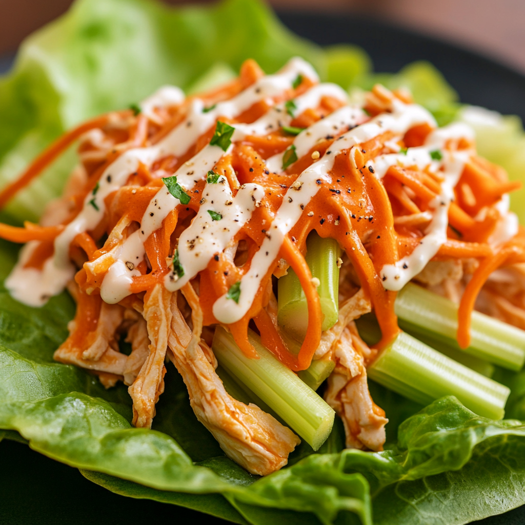Buffalo Chicken Lettuce Wraps