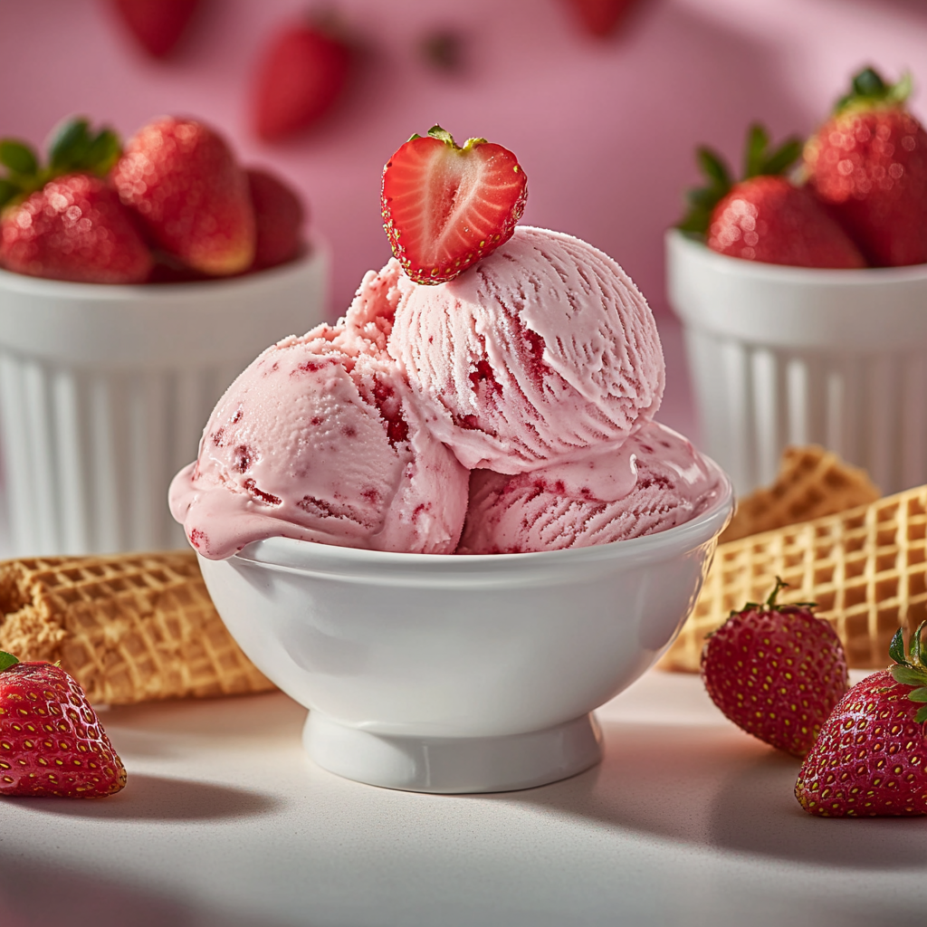 Vegan No-Churn Strawberry Ice Cream