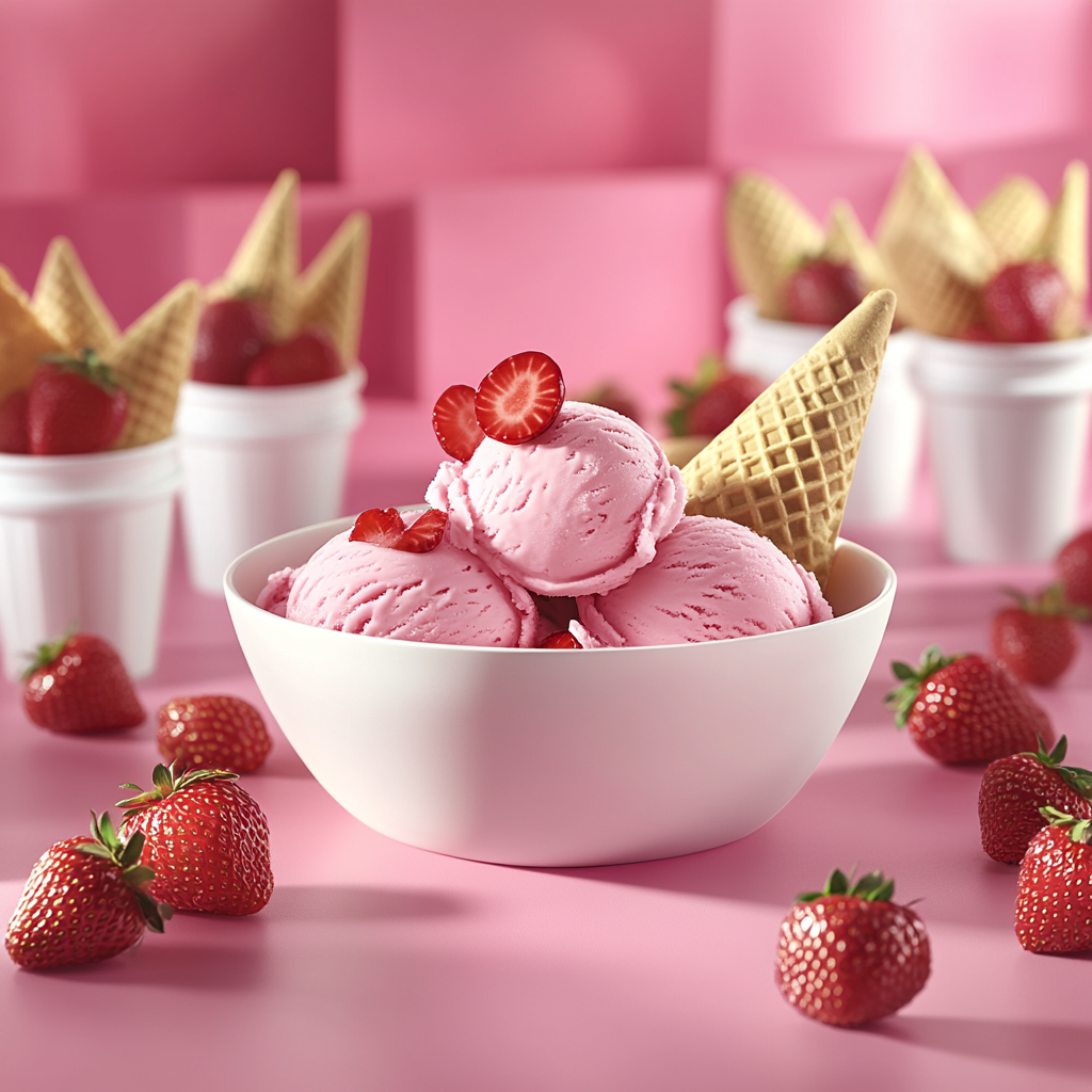 Vegan No-Churn Strawberry Ice Cream