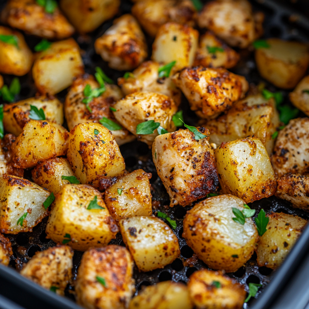 Air Fryer Chicken and Potatoes