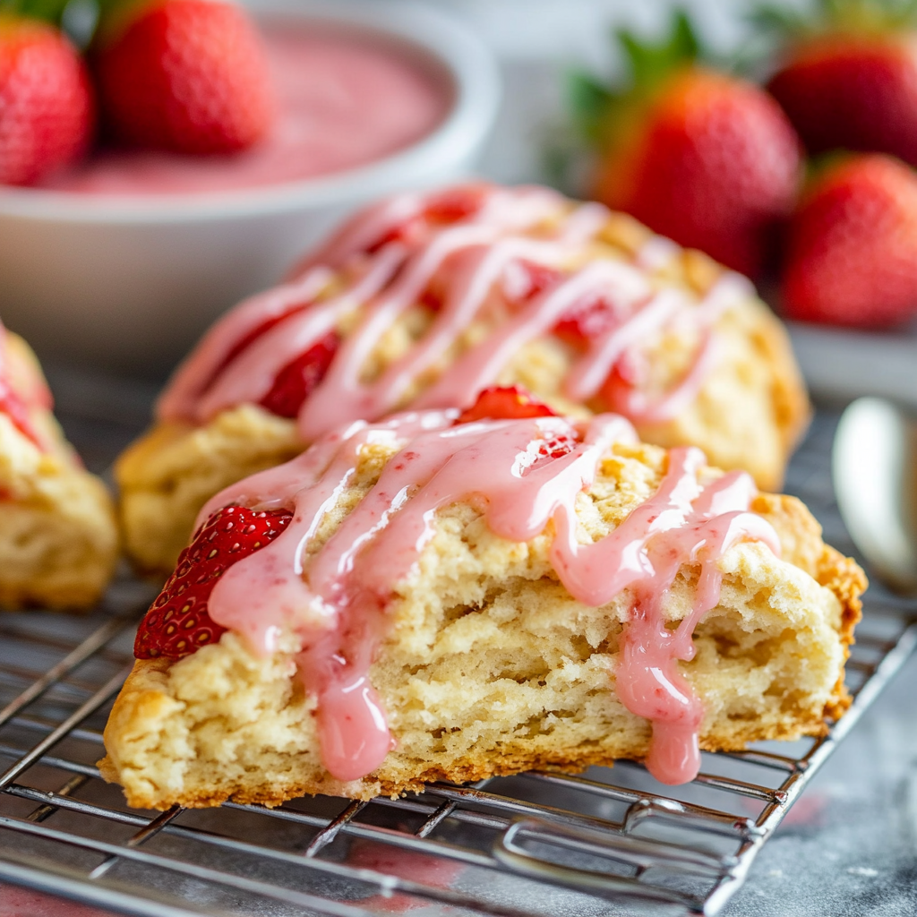Fresh Strawberry Scones 6 Fresh Strawberry Scones
