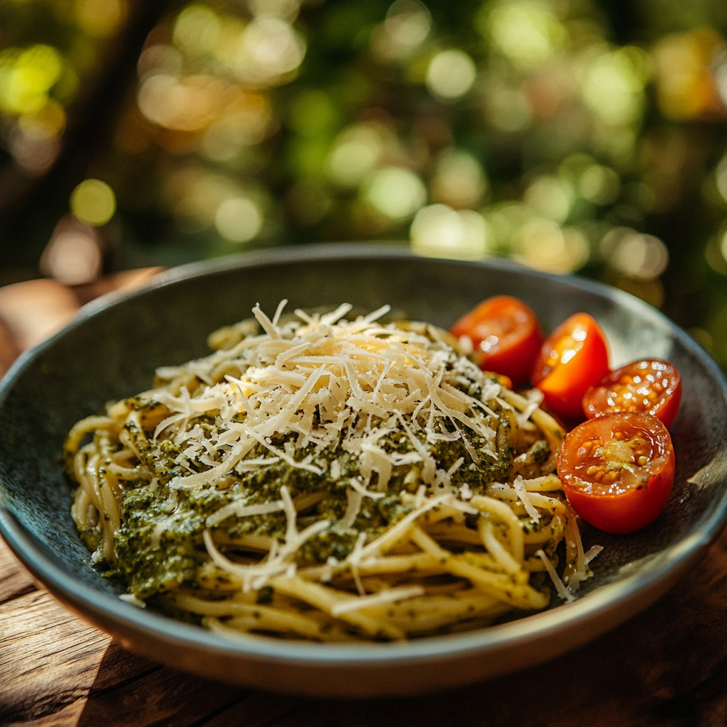 Spinach White Bean Pesto Pasta